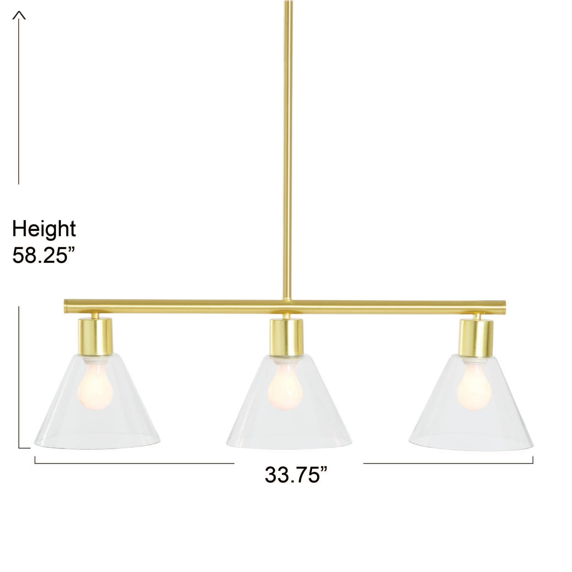 Hello Honey® Brushed Gold Modern Linear Ceiling Light